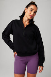 cozy fleece half zip sweatshirt