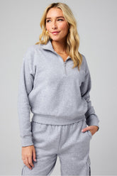 cozy fleece half zip sweatshirt