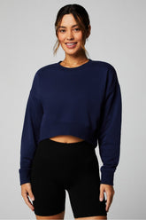 year round terry cropped sweatshirt