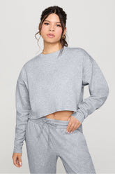 cozy fleece everyday cropped crew