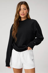 cozy fleece crew neck sweatshirt