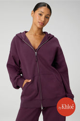 cozy fleece oversized zip up hoodie