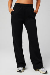 cozy fleece wide leg sweatpant