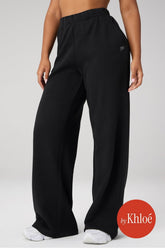 cozy fleece wide leg sweatpant