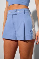 pleated flounce short