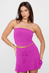 breezy knit ruched tube top