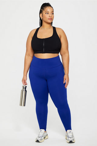 essential front zip medium impact sports bra