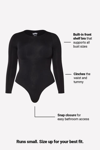 nearly naked shapewear long sleeve bodysuit