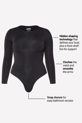 nearly naked shapewear long sleeve bodysuit