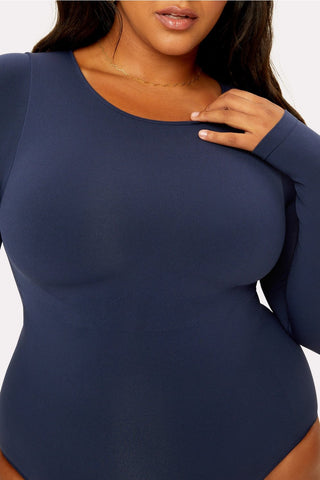 nearly naked shapewear long sleeve bodysuit