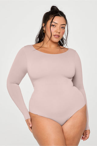 nearly naked shapewear long sleeve bodysuit