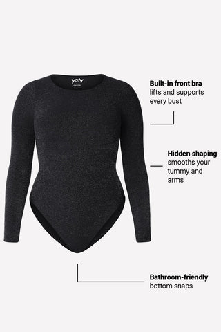 nearly naked luxe shapewear long sleeve bodysuit