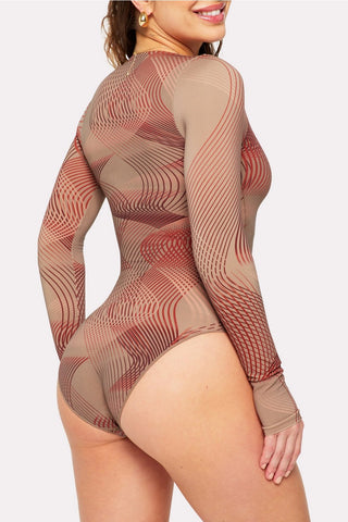 nearly naked shapewear long sleeve bodysuit