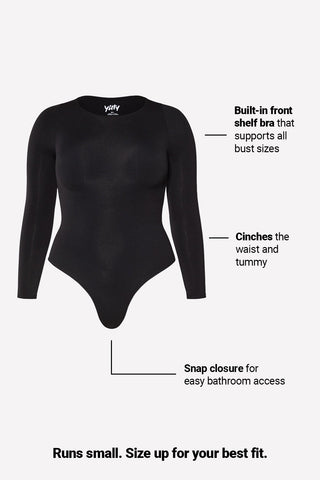 nearly naked shapewear long sleeve bodysuit