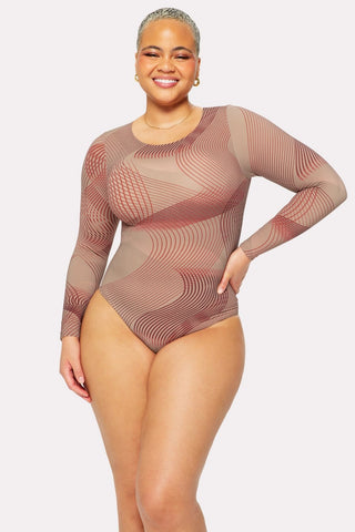 nearly naked shapewear long sleeve bodysuit