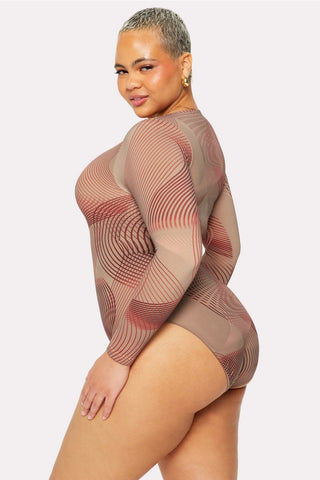 nearly naked shapewear long sleeve bodysuit