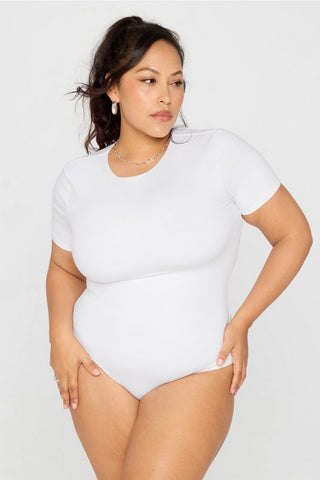 snug cotton short sleeve brief bodysuit