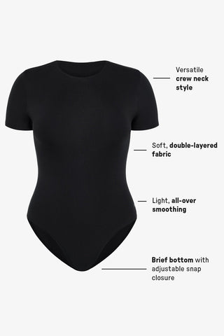 snug cotton short sleeve brief bodysuit
