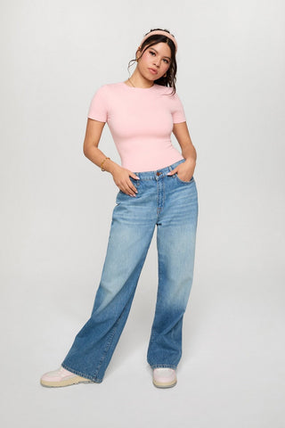 snug cotton short sleeve brief bodysuit