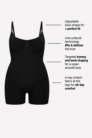 smooth as hell shaping short onesie