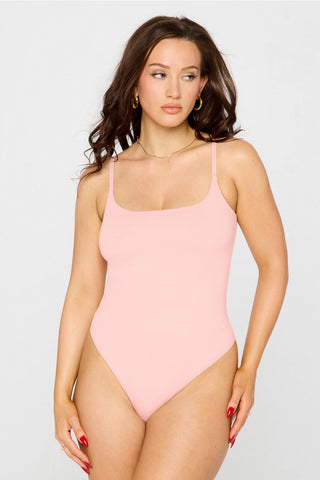 snug cotton strappy thong bodysuit