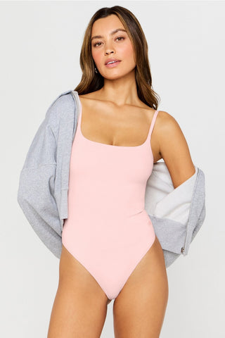 snug cotton strappy thong bodysuit