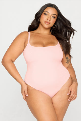 snug cotton strappy thong bodysuit