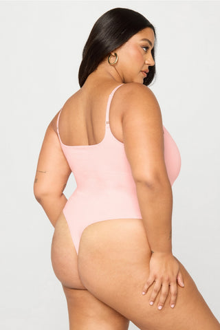 snug cotton strappy thong bodysuit