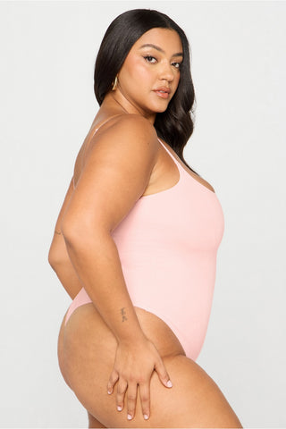 snug cotton strappy thong bodysuit