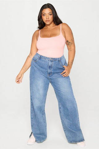 snug cotton strappy thong bodysuit