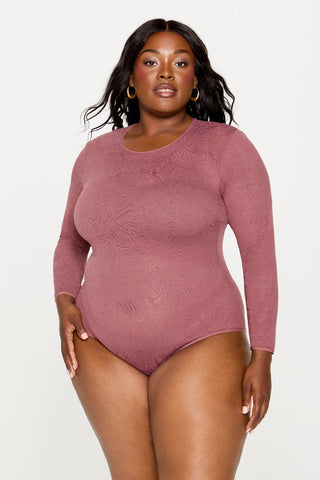 hot mesh long sleeve bodysuit