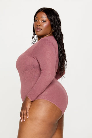 hot mesh long sleeve bodysuit