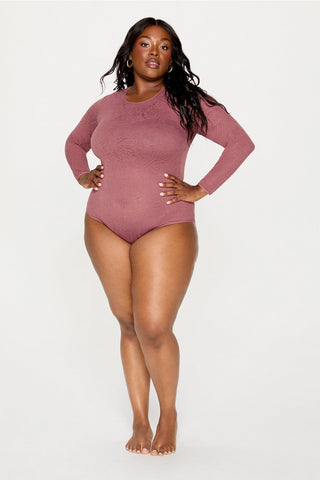 hot mesh long sleeve bodysuit