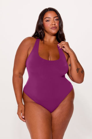 stretchy fit racerback thong bodysuit