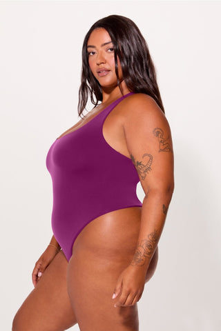 stretchy fit racerback thong bodysuit