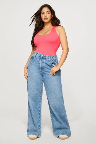 stretchy fit racerback thong bodysuit