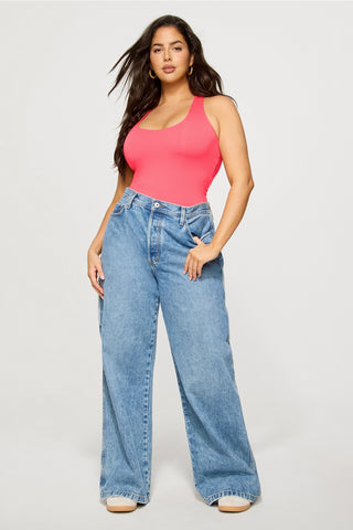 stretchy fit racerback thong bodysuit