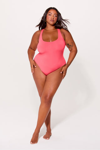 stretchy fit racerback thong bodysuit