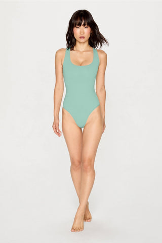 stretchy fit racerback thong bodysuit