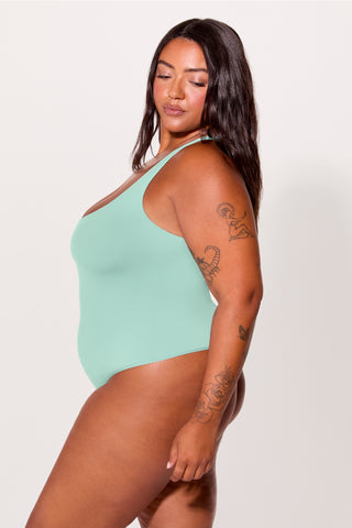 stretchy fit racerback thong bodysuit