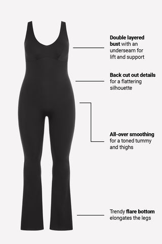 ultra-smooth flare catsuit