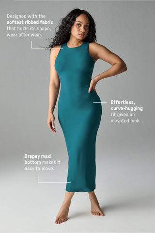 soft rib sleeveless maxi dress