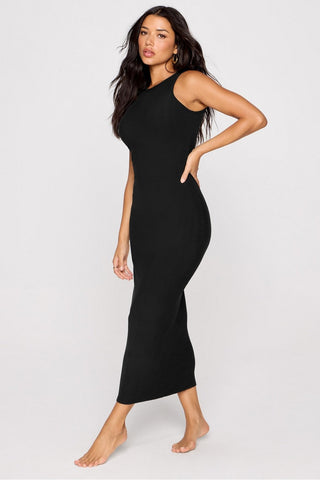 soft rib sleeveless maxi dress