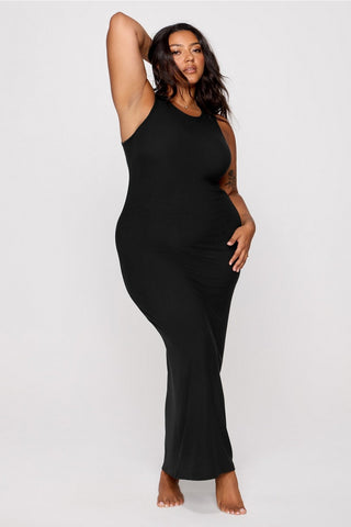 soft rib sleeveless maxi dress
