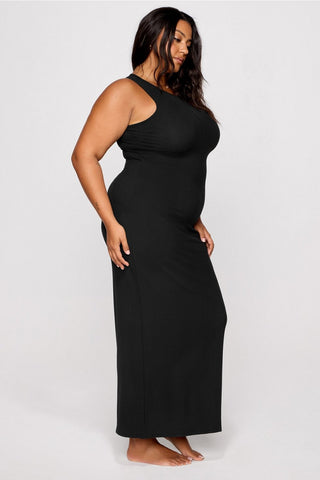 soft rib sleeveless maxi dress