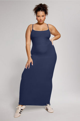 soft rib maxi dress