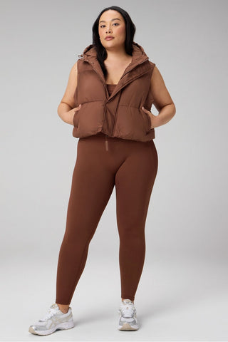 essential cropped hooded puffer vest