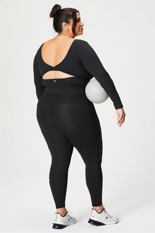 oasis twist built-in bra long-sleeve top