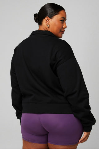 cozy fleece half zip sweatshirt