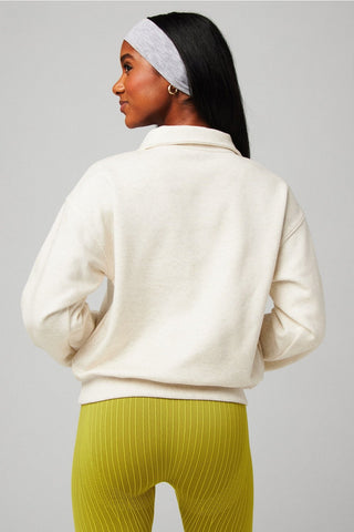 cozy fleece half zip sweatshirt
